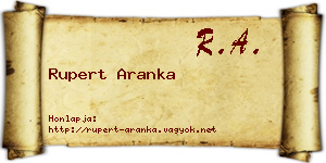 Rupert Aranka névjegykártya